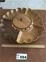 LAZY SUSAN WOOD SERVING TRAY