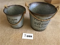 GALVANIZED DECOR BUCKETS