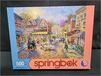 SpringBok, 500pc Brick Road Puzzle Scene