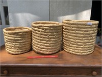 3 - Large Round Nesting Baskets