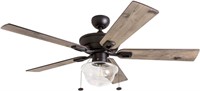 Indoor/Outdoor Ceiling Fan, 52" LED Bulb