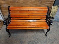 24in Wooden & Cast Decrative Bench No Shipping