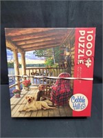 Cobble Hill Yellow  Lab on  Porch, 1000pc Puzzle