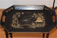 Oriental Toleware Serving Tray with Stand. Stand
