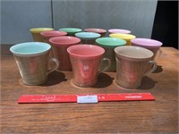 Lot of 13 - 1960's Colorful Mugs- Cups