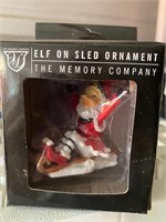 Elf on a Sled Christmas Ornament NEW Boston Celtis