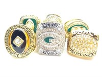 Green Bay Packers Set of 6 Replica Championship RW