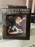 Elf on a Sled Christmas Ornament NEW New York Yans