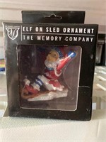 Elf on a Sled Christmas Ornament NEW Los Angeles s