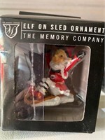 Elf on a Sled Christmas Ornament NEW Cincinnati Rs