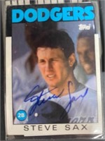 Los Angeles Dodgers Steve Sax Autographed Card