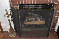 Fireplace Screen, Fireplace Tools in Stand and