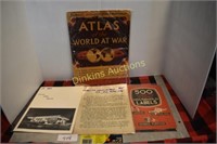 Atlas and misc vintage papers