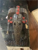 Horned Carved African Mask
