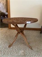 Vintage Hand Carved Teak Wood Table READ