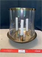 Large Brass Footed Candle Holder