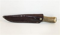 Antler-Handled Knife w/ Case (9 1/2" L)