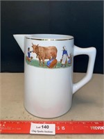 Antique Cow Milking Farm Related Pitcher