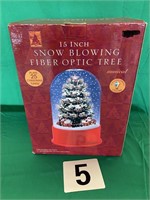 15" SNOW BLOWING MUSICAL FIBER OPTIC TREE