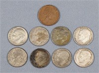 Coin Lot Incl. Clad & Silver Dimes