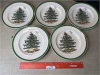 5 Spode Christmas Tree Plates