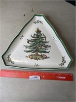 Vintage Spode Christmas Tree Triangle Plate