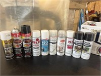 10 cans of spray paint