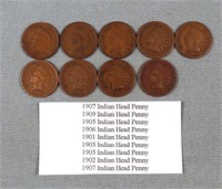 (9) Indian Head Cents