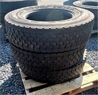 (3) Used Goodyear 11R22.5 Truck Tires