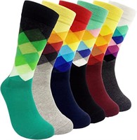 Mens Colorful Dress Socks Argyle - HSELL Men