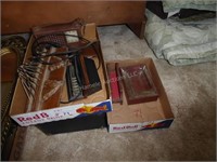 Transistor radio, wallets, drink box, & other