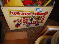 Rolling toy box w/ Hot Wheels tracks