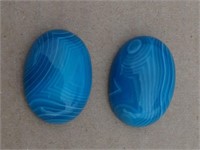 2 Banded Agate Cabochons 7/8" X 1 1/4"
