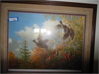 Framed Gromme quail print - 379/950 - frame measur