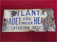 Vintage Atlanta Cadet Water Heater Sign 7x3"