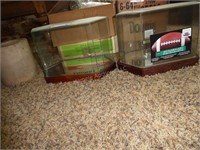 2 glass display cases