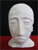 Heavy Plaster Head Sculpture 10" Tall