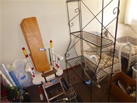 Wire rack, chair, & misc. items