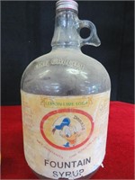 Vintage 1 Gal. Donald Duck Fountain Syrup Bottle