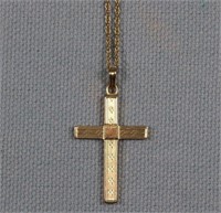 10K Gold Necklace, 14K Cross, 14K Gold Bracelet