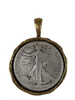 1941 Walking Liberty Silver Half Dollar Pendant