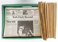 Pete Rose Hit Record Newspaper Announcement