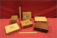 Lot of Vintage Assorted Wooden Cigar Boxes