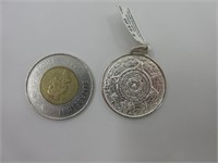Médaille calendrier Maya neuf .925 sterling 10 gr