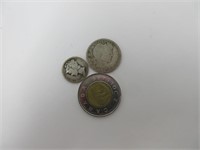 25 c 1898 et 10 c 1923 USA argent