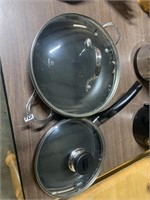2 SKILLETS WITH LIDS
