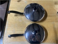 2 FARBERWARE SKILLETS WITH LIDS