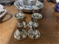 SILVER PLATE CANDLE HOLDERS