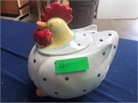 Chicken Cookie Jar - chip on rim and on bottom of