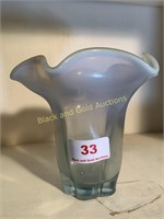 Duncan Miller Canterbury blue opalescent vase